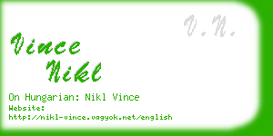 vince nikl business card